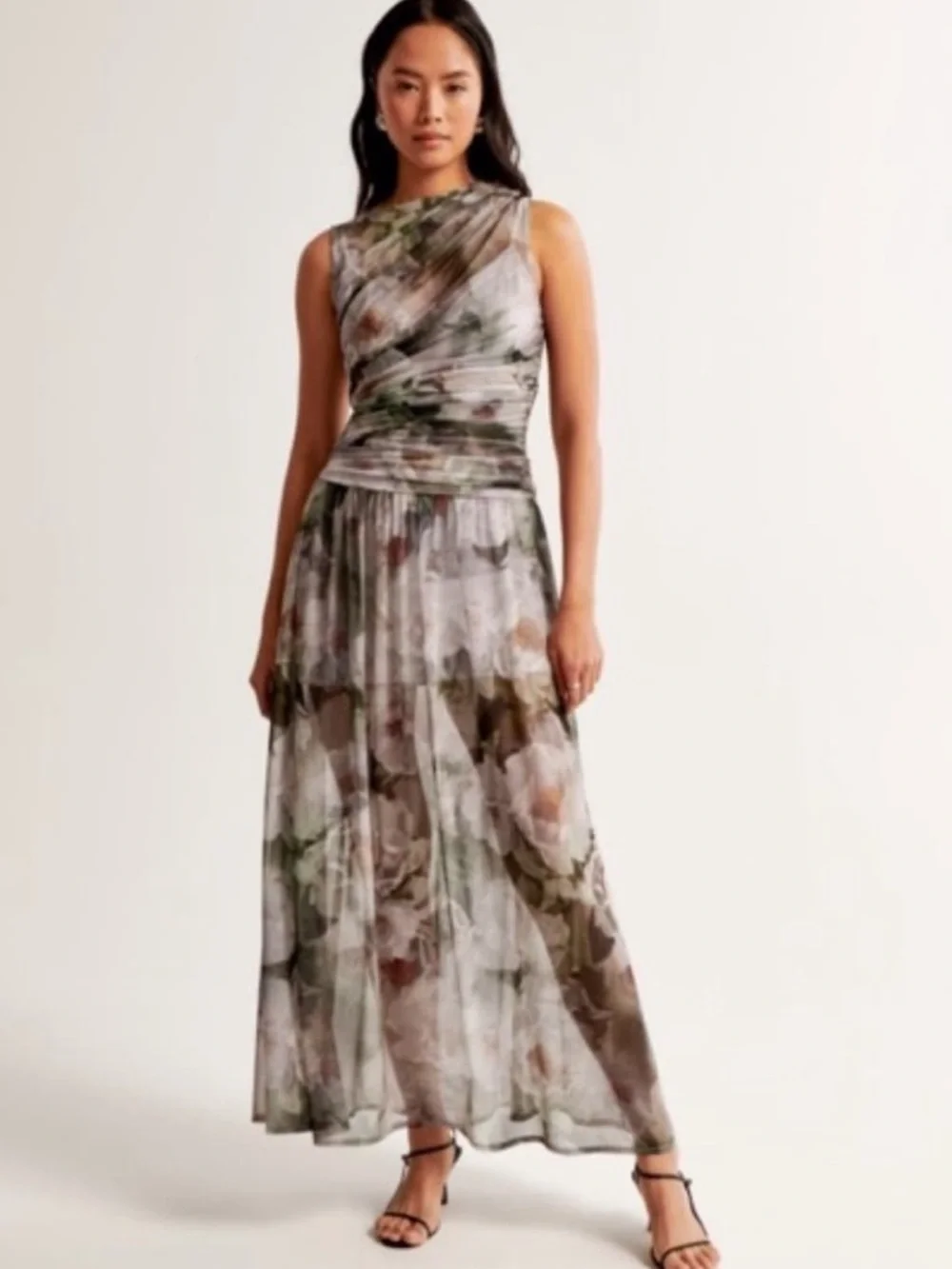 Abercrombie and Fitch floral mesh maxi dress size large